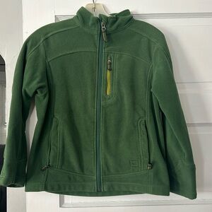 Dark green boys fleece full zip jacket size medium (10-12)